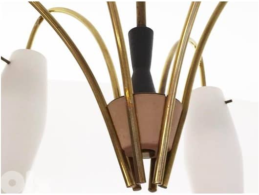 1950-60 Italian Stilnovo Brass Chandelier 2