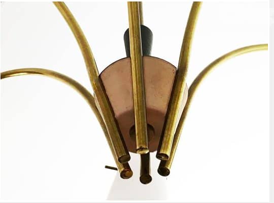 1950-60 Italian Stilnovo Brass Chandelier 3