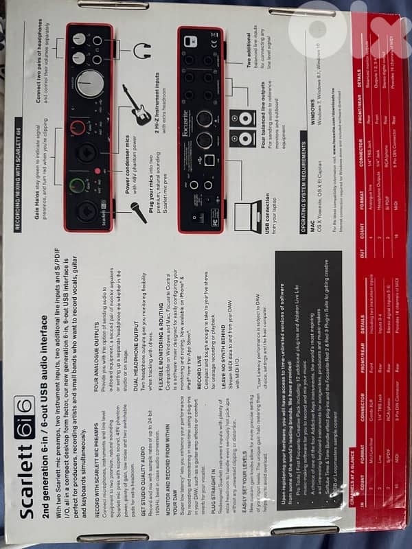 soundcard scarlett 6i6 2nd gen 3