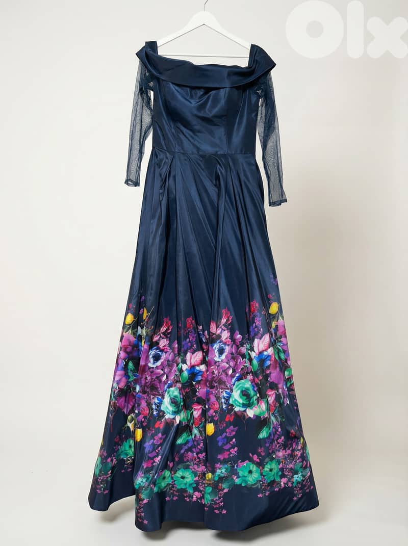 Elegant Floral Evening Dress 0