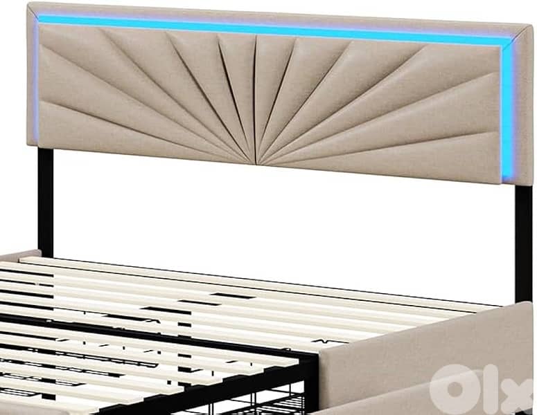 bed with 4 drawers and led light 5