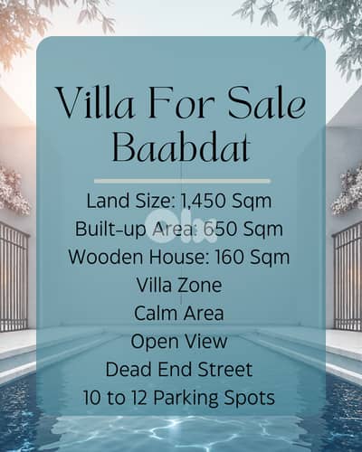 Villa For Sale in Baabdat - فيلا للبيع في بعبدات