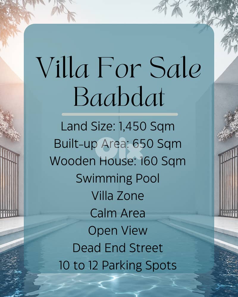 Villa For Sale in Baabdat - فيلا للبيع في بعبدات 0