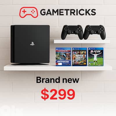 Playstation PS4 + 2 Dualshock + 3 Games package - All new sealed