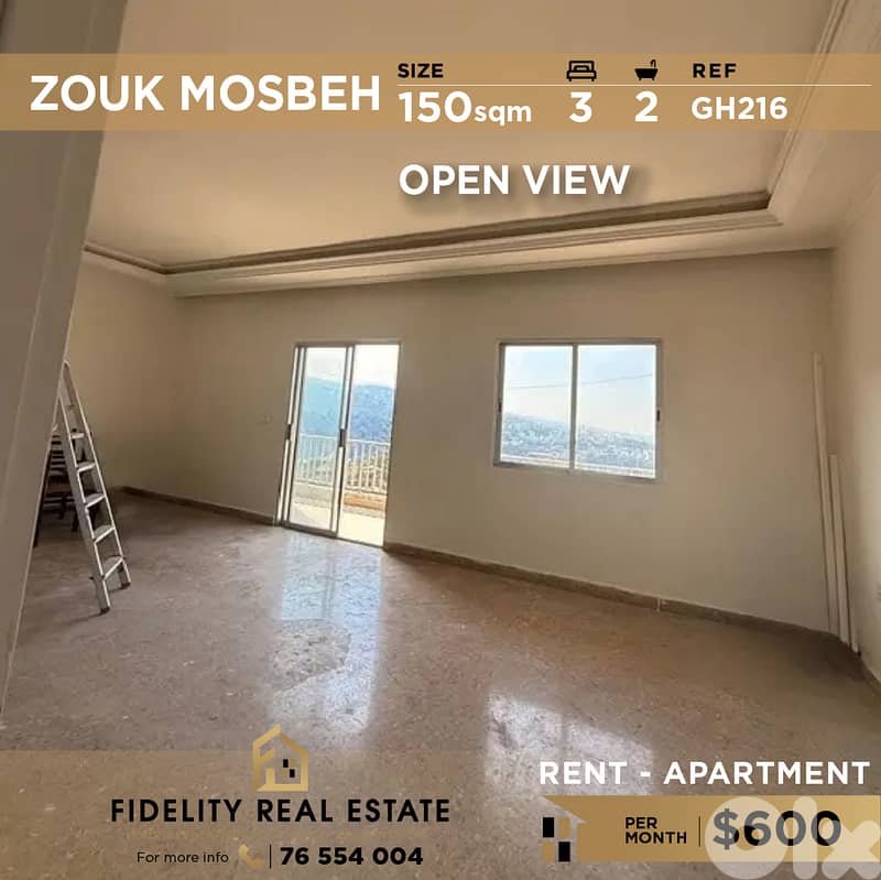 Apartment for rent in Zouk Mosbeh GH216 شقة للإيجار في زوق مصبح 0