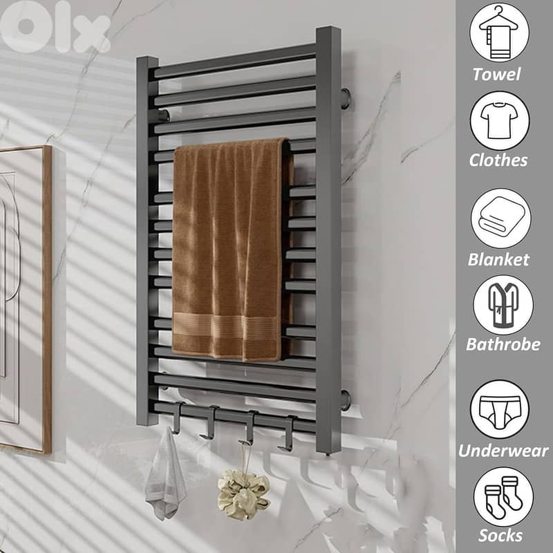 Wall-Mounted Heated Towel Rack – Spa Warmth at Home 1