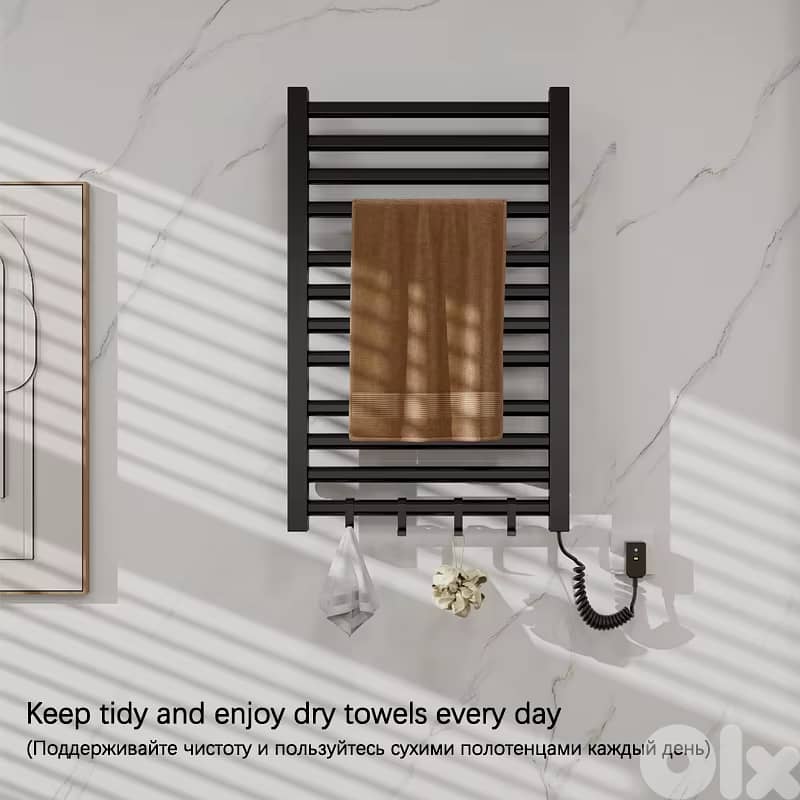 Wall-Mounted Heated Towel Rack – Spa Warmth at Home 2