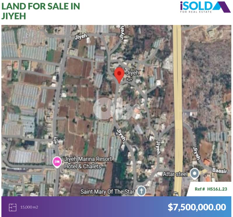 15000m2 land+sea view 4sale in Jiyeh (Beachfront) - أرض للبيع في الجية 0