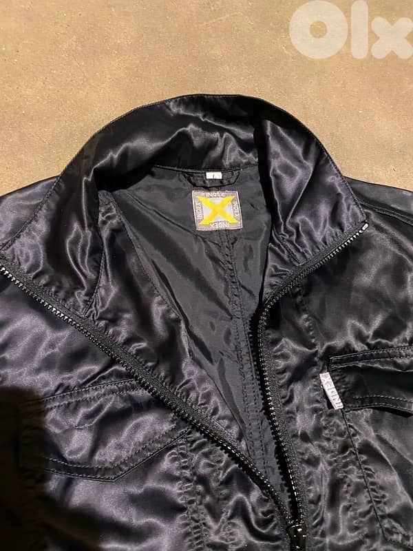 Jacket women black satin size medium 0