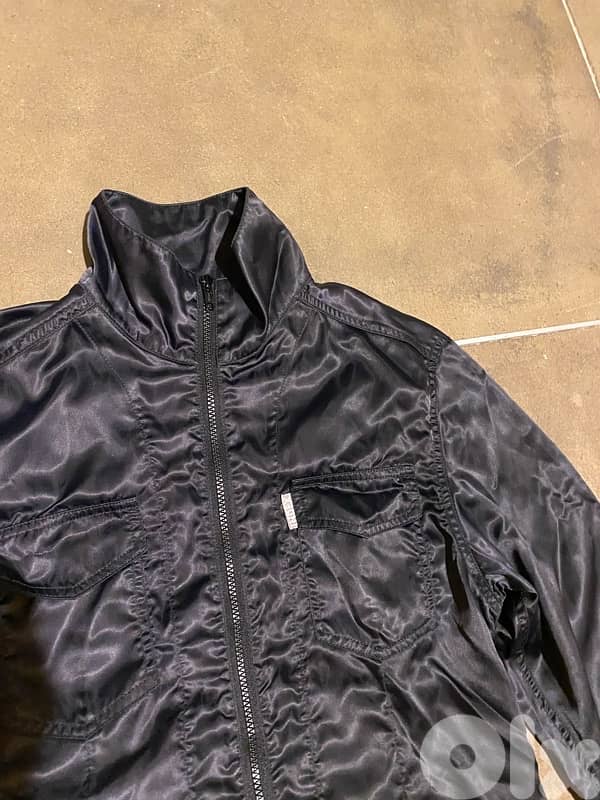 Jacket women black satin size medium 2