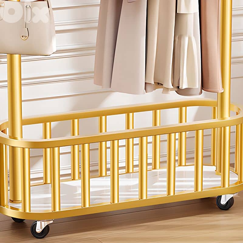 Rolling Metal Clothing Rack, Hanging Hooks, Maximum Space 3