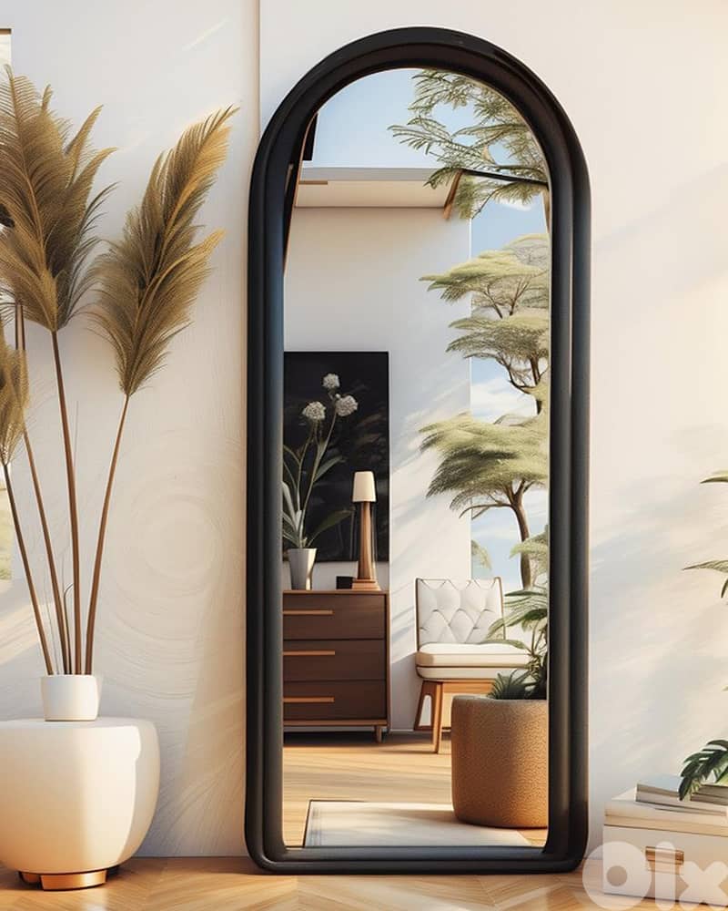 Black Velvet Full Body Mirror - 170 x 70 cm 1