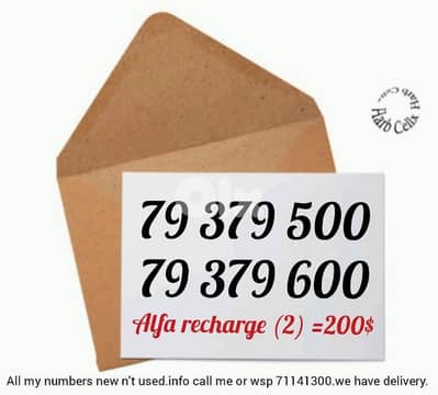 السعر يشمل الرقمين معا "Special couple alfa recharge