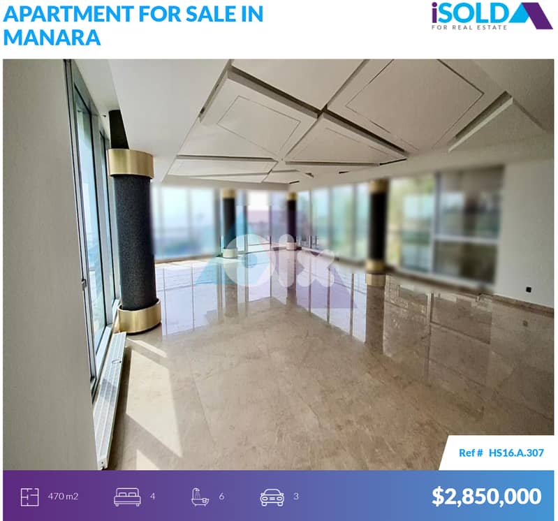 470m2 Luxurious apartment+sea view 4sale in Manara - شقة في المنارة 0