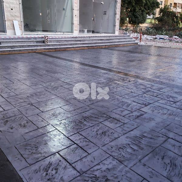 باطون ملون ومطبع ديكورات ارضية خارجية 8