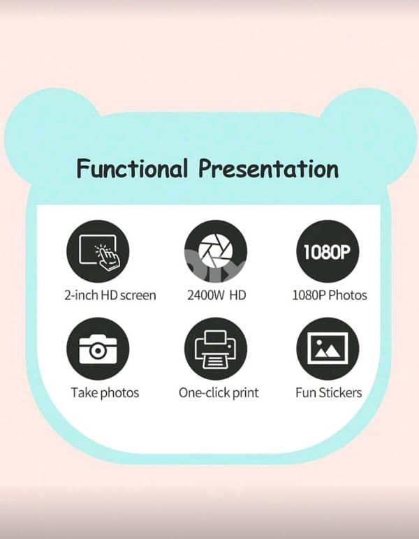 Mini Printing Camera with Printing paper, Charger & Strap 4