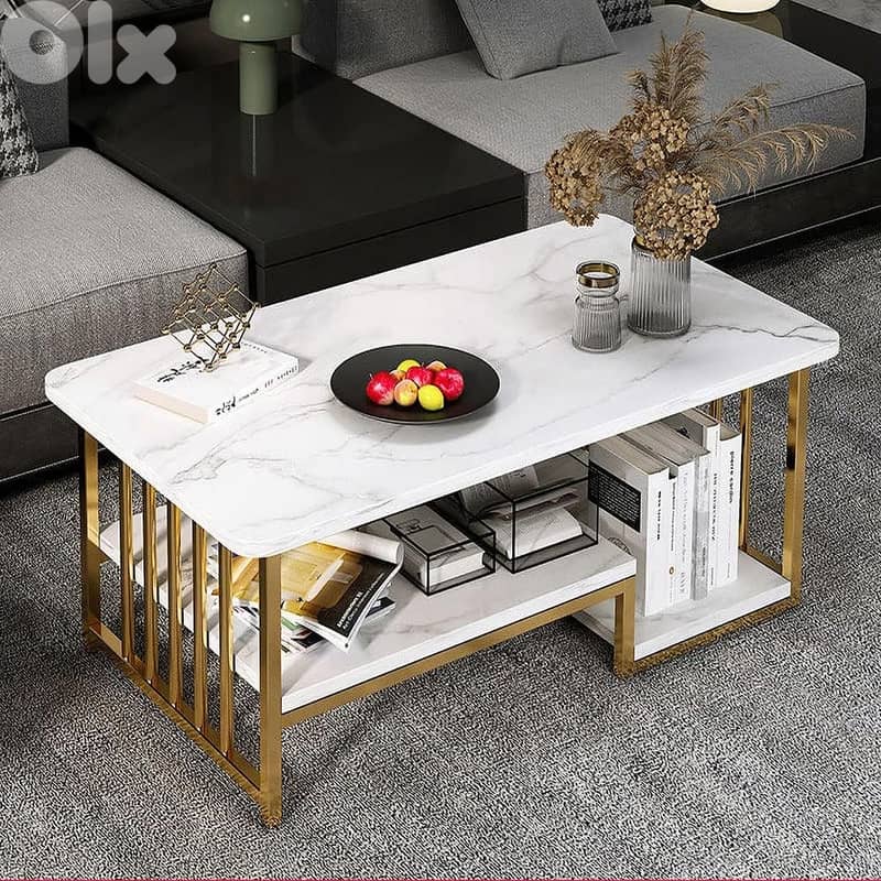 Spacious Marble Coffee Table – Maximize Living Room Space 0