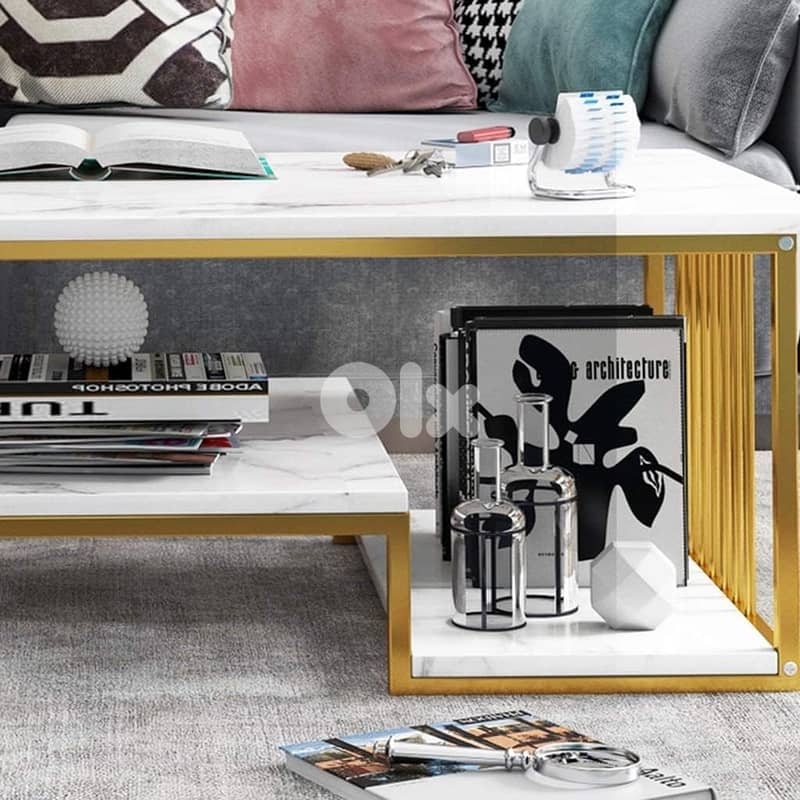 Spacious Marble Coffee Table – Maximize Living Room Space 4