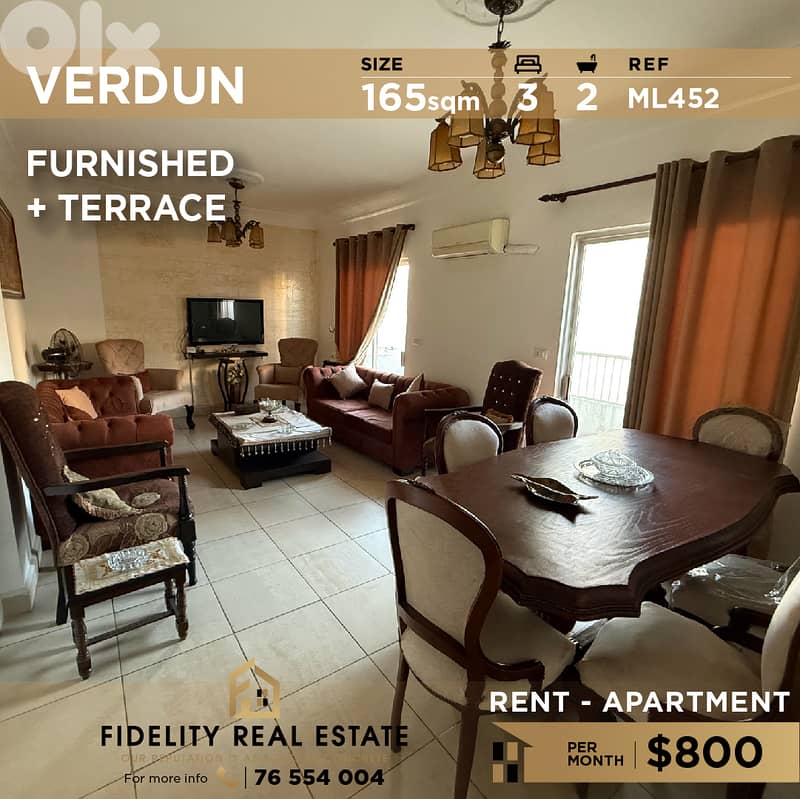 APartment for rent in Verdun ML452 شقة  للإيجار في فردان 0