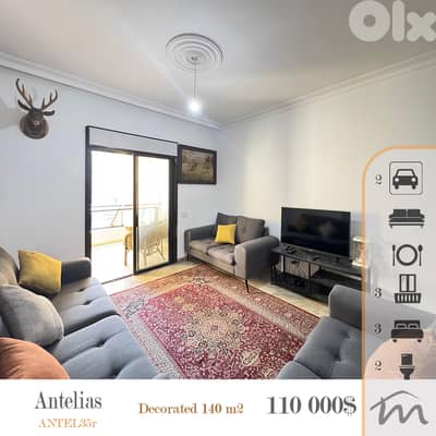 Antelias | Refurbished 3 Bedrooms Apartment | 2 Parking | 3 Balconies