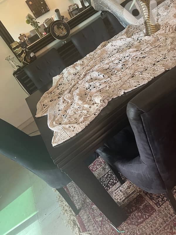 8 chairs,table,buffet,mirror and shelves 4