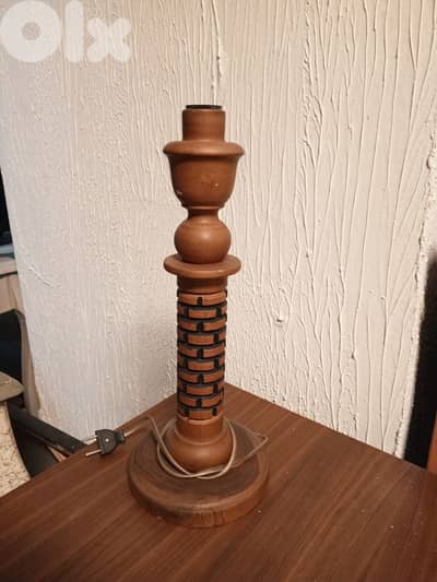 Nordic table lamp teak wood