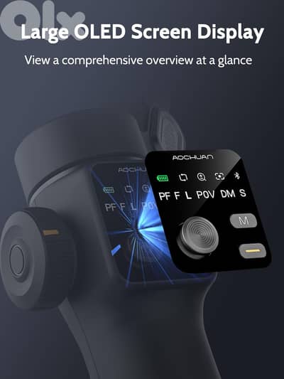 3-axis Gimbal Stabilizer for iPhone w/Built-in 7.8' Extension Rod, Sma