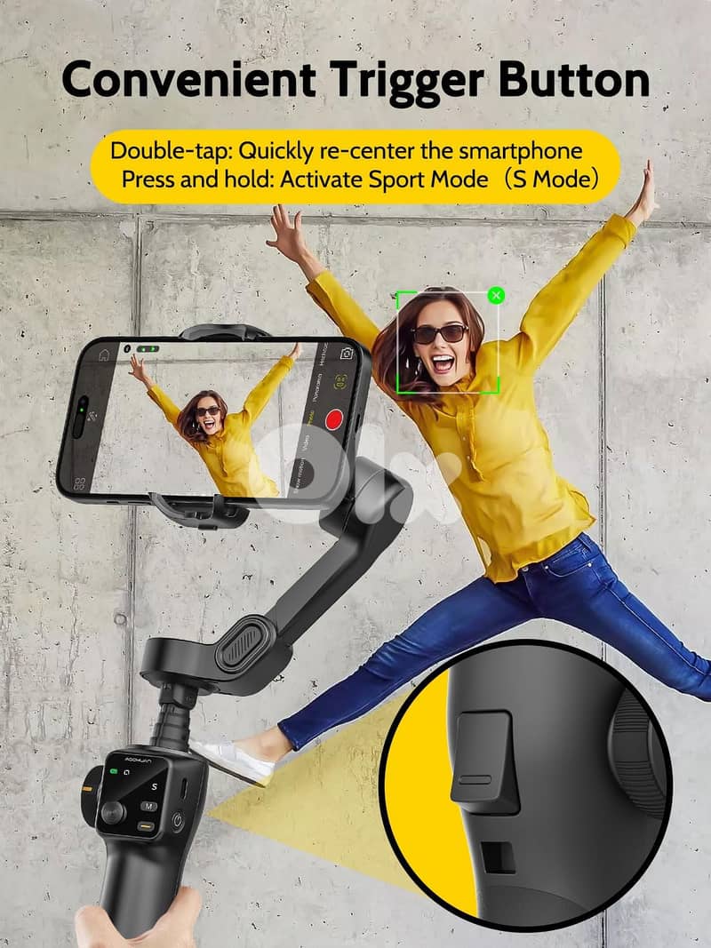 3-axis Gimbal Stabilizer for iPhone w/Built-in 7.8' Extension Rod, Sma 3