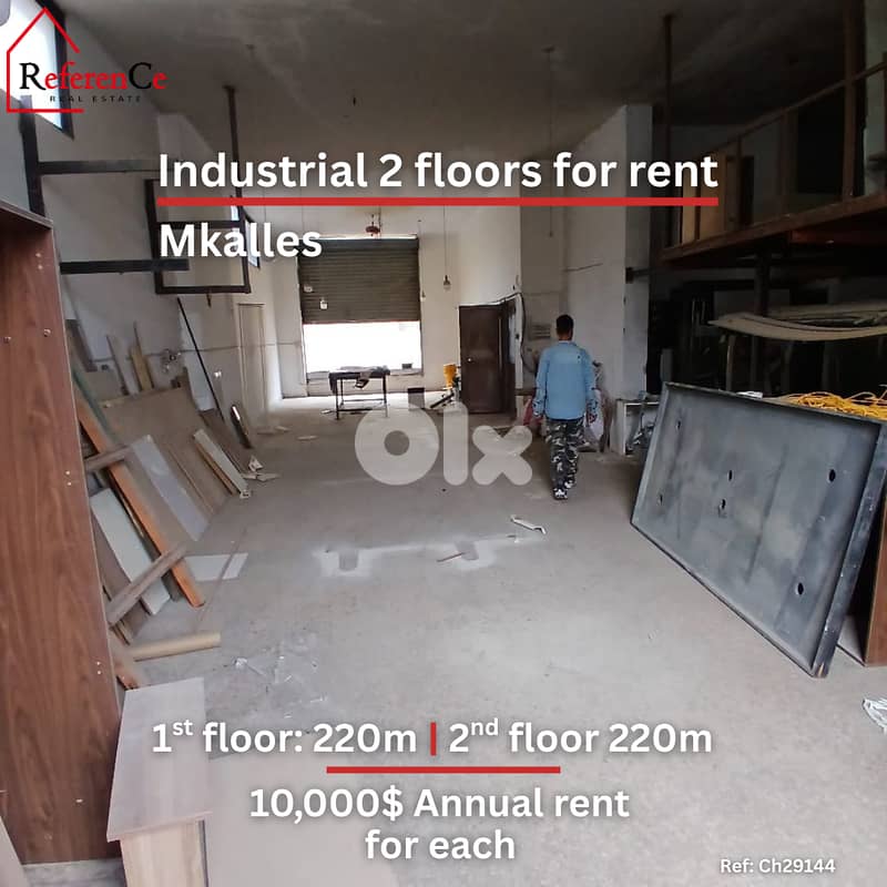 Industrial floors for rent in Mkalles أرضيات صناعية للإيجار في مكاليس 0
