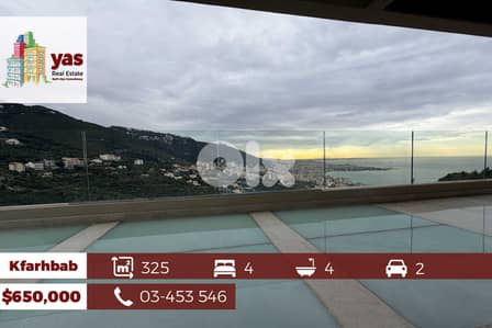 Kfarhbab 325m2  | Furnished | Panoramic Mountain & Sea View | Rent YV