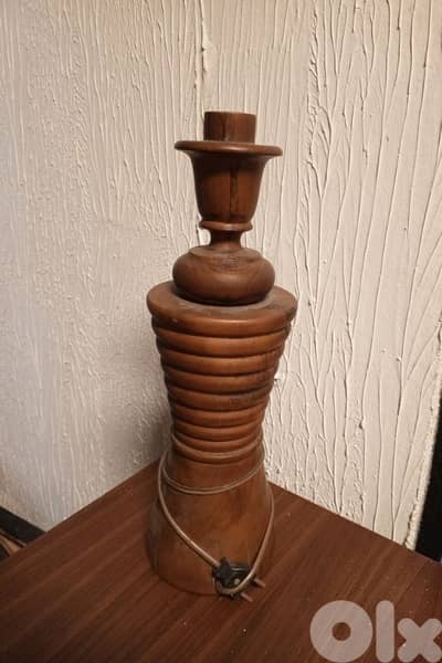 Nordic table lamp teak wood