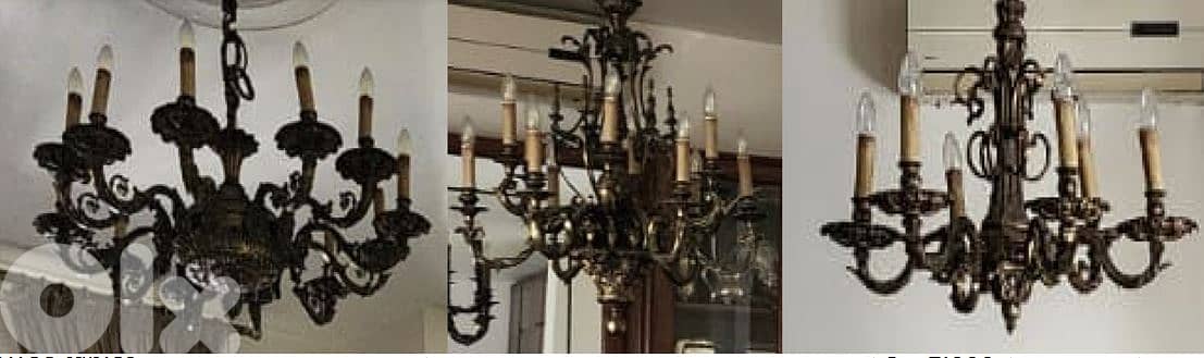 Three Classic European Chandeliers – Solid Brass, Elegant Design 0
