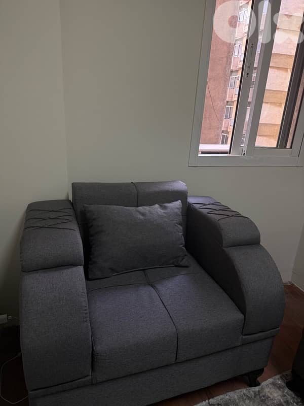 صوفا و كنابية رمادي  جداد 4
