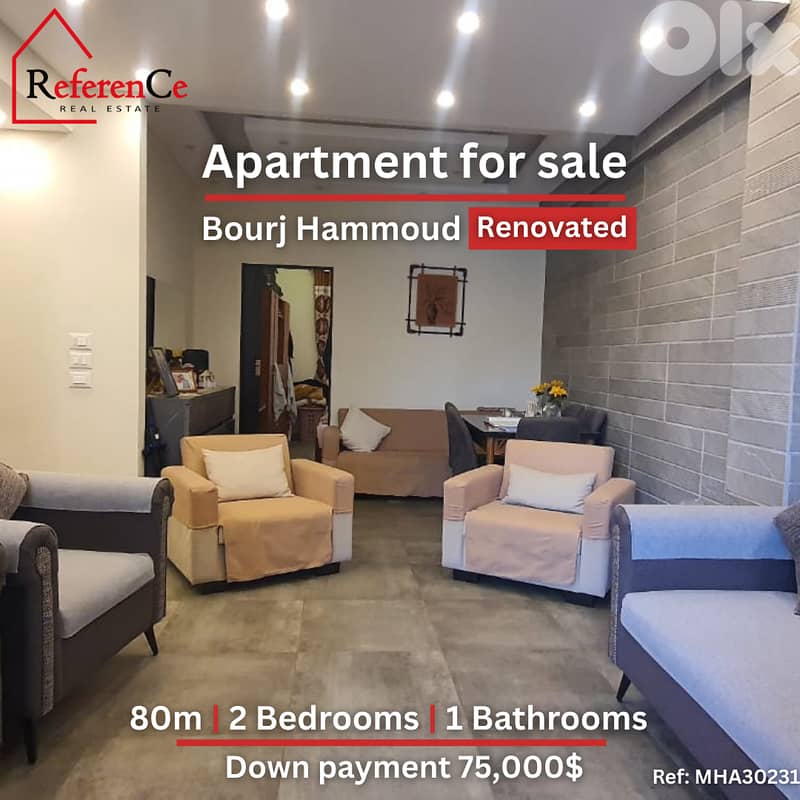 renovated apartment for sale Bourj Hammoud شقة مجددة للبيع برج حمود 0
