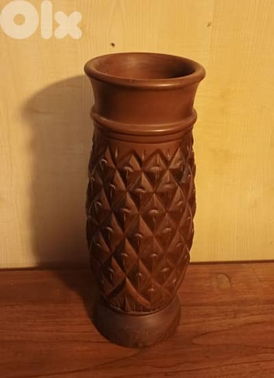 Teak wood vase