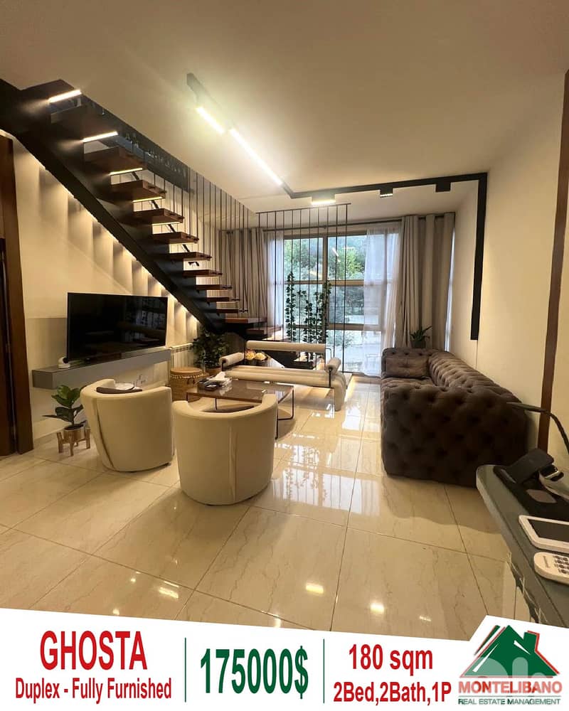 Fully Furnished 180sqm Duplex For Sale in Ghosta (غوسطا)+Mountain View 0
