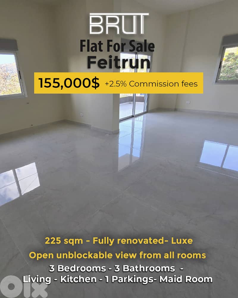 225 sqm Renovated apartment for sale in Faitroun Main Highway 0