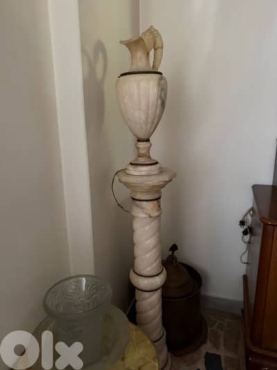 Decorative Marble Column with Carved Pedestal