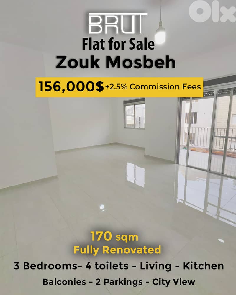 170 sqm Renovated apartment for sale in Adonis Zouk Mosbeh 0