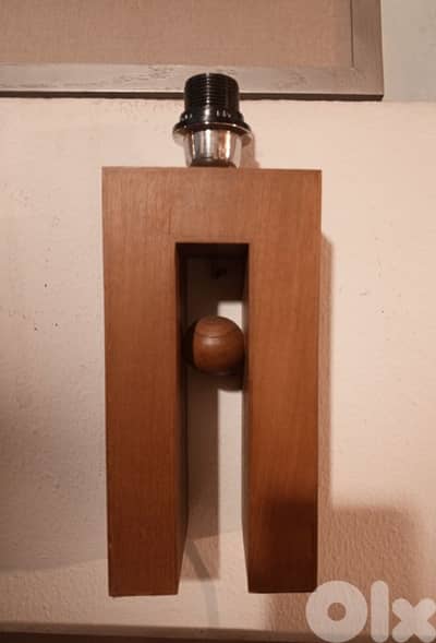 Nordic table lamp teak wood