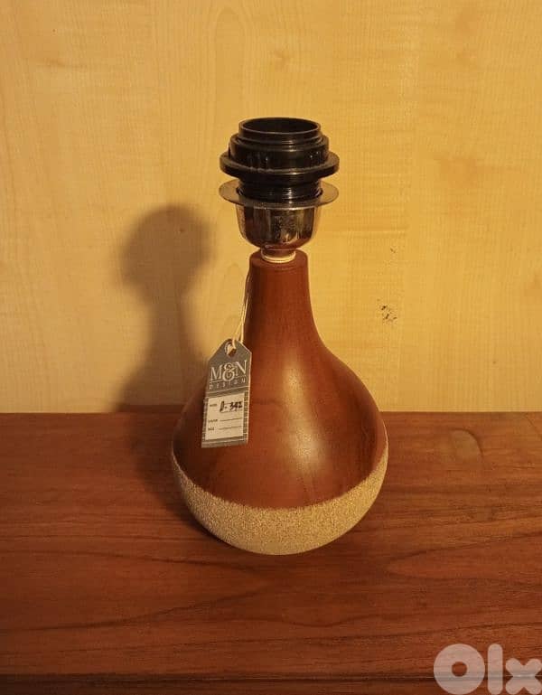 Nordic table lamp teak wood 0