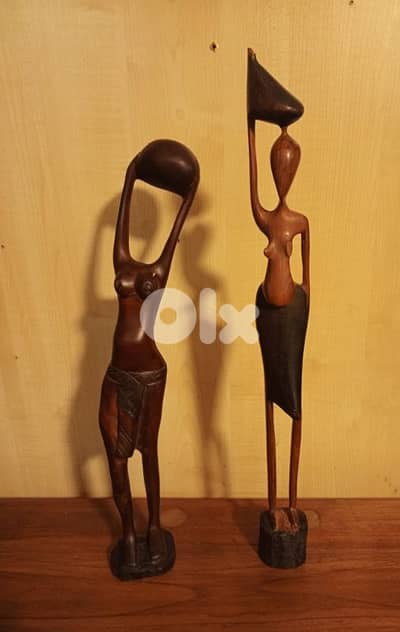 Hand carved wood statue