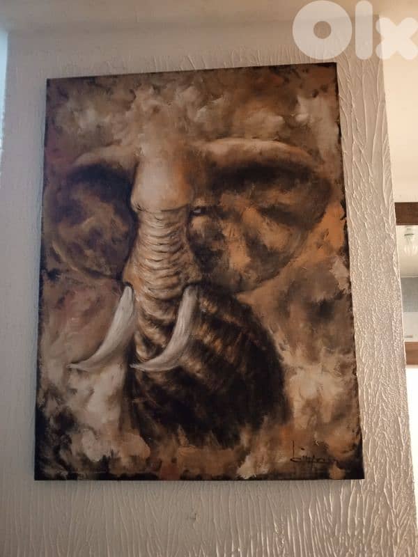 Acrylic elephant painting 0