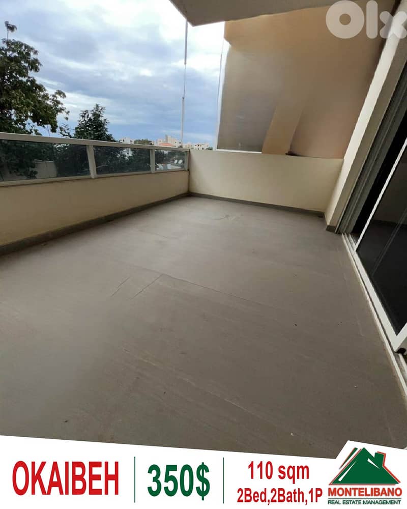 110 sqm Apartment in New Building For Rent in Okaibeh (عقيبة) 0