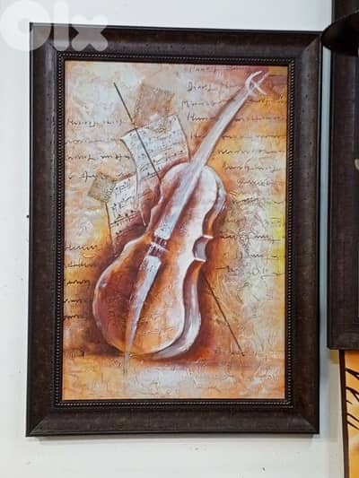 Violin oil painting