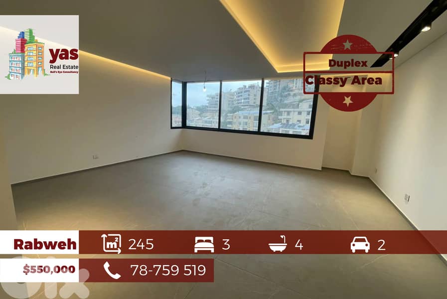 Rabweh 245m2 | Duplex | Classy Area | Sea View | OH 0