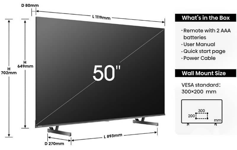 Hisense QLED Q6 Series 50” – Google TV  QLED display with . . 2