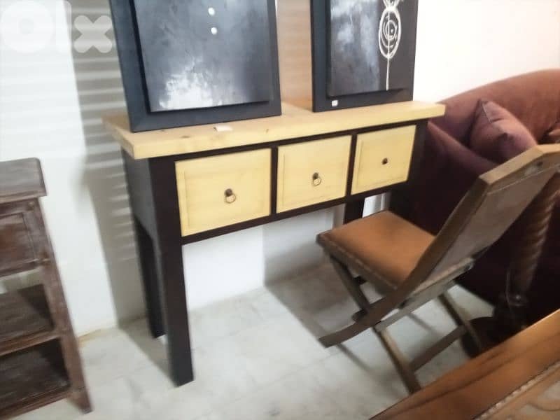 Teak wood console 1