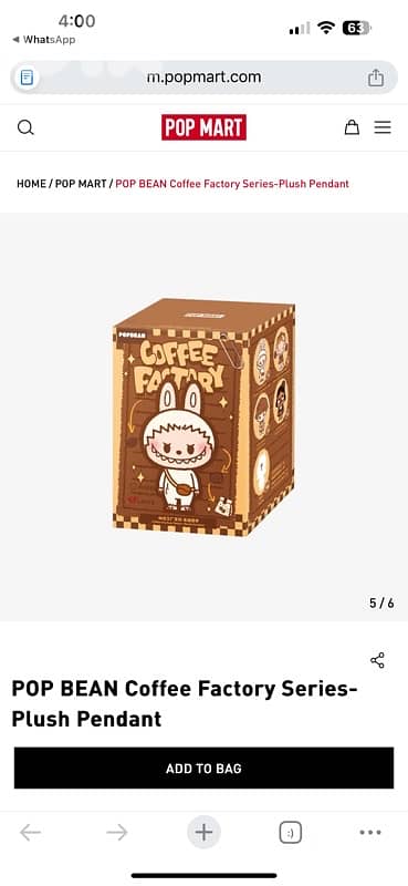 Unused New Labubu Coffee Bean Grinder - POP BEAN Coffee Factory Series 10