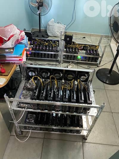 4 Complete GPU Mining Rigs – 8× RTX GPUs Each – Fully Working